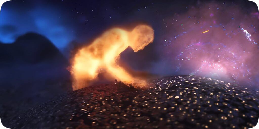 An image of God as depicted in The Legacy of Adam, showcasing how the earth was formed.